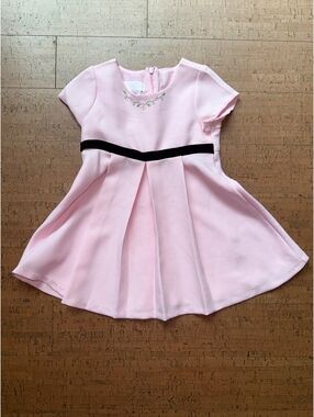 Bonne Baby Pink Embroidered Party Dress Size 24M